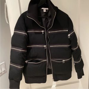 Zipper bubble jacket by slvr adidas size large wool unisex men or women puffer